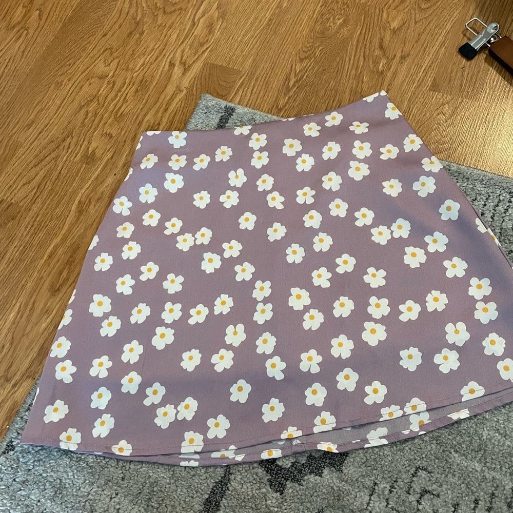 Purple floral skirt